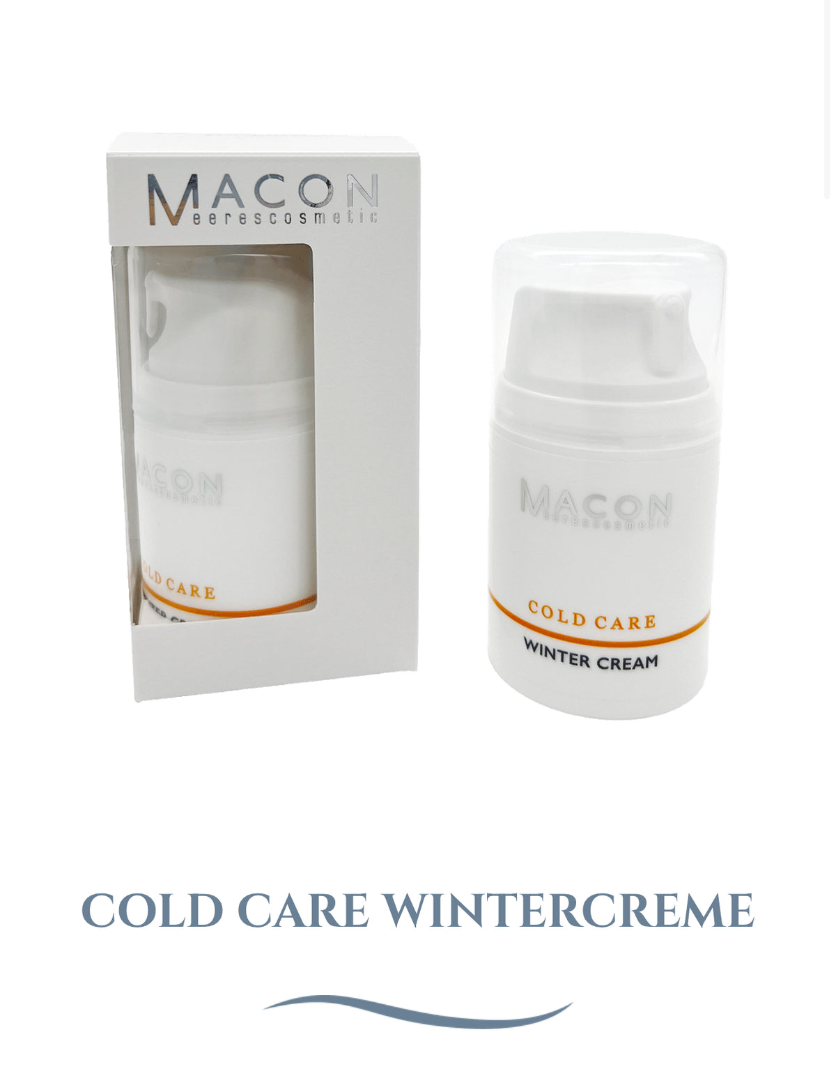 Bild einer weißen Flasche Macon Cold Care Wintercreme mit Verpackung.