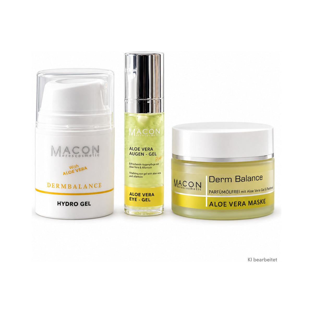MACON Derm Balance Aloe Radiance Ritual Set auf weißem Hintergrund – vollständige Produktansicht