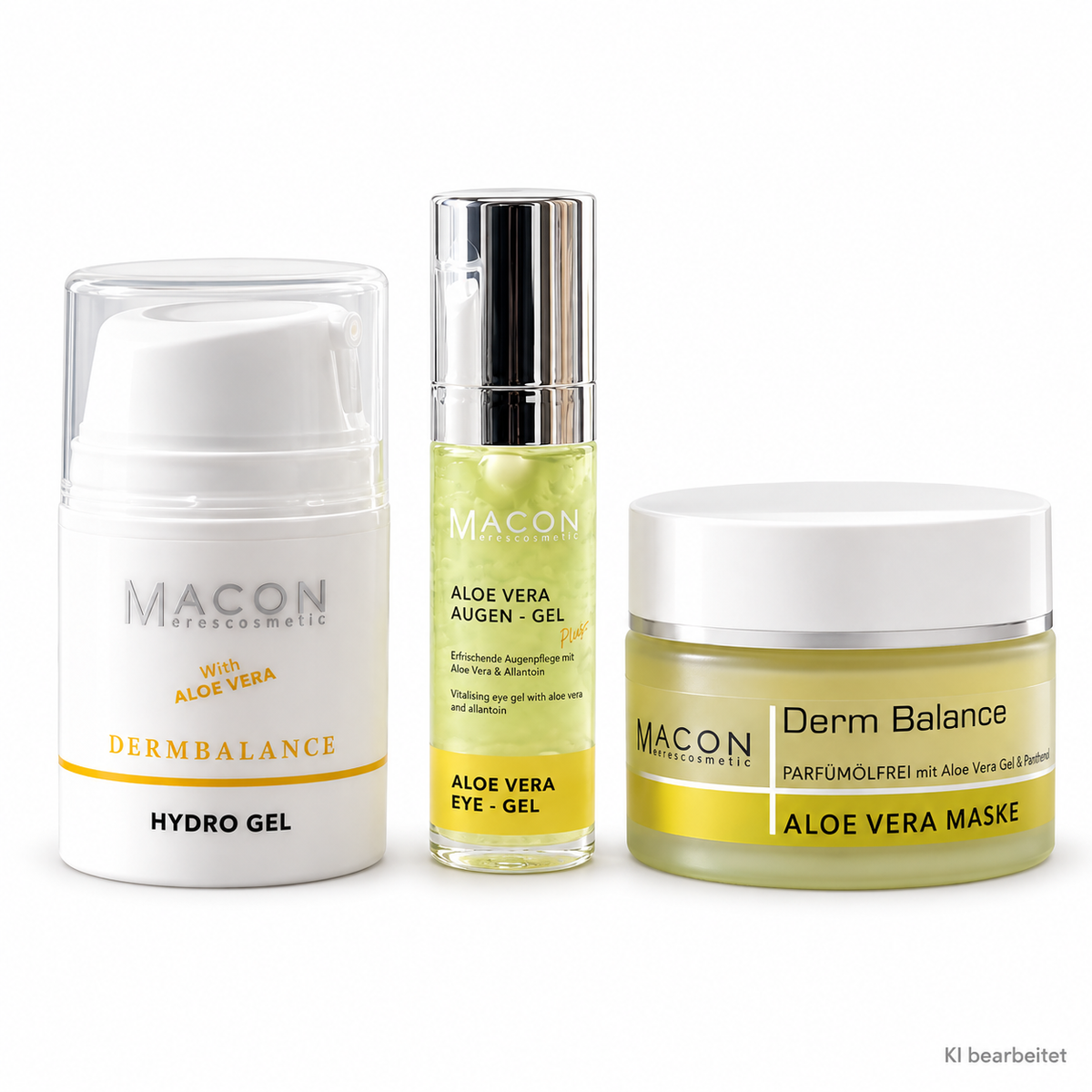 MACON Derm Balance Aloe Radiance Ritual Set auf weißem Hintergrund