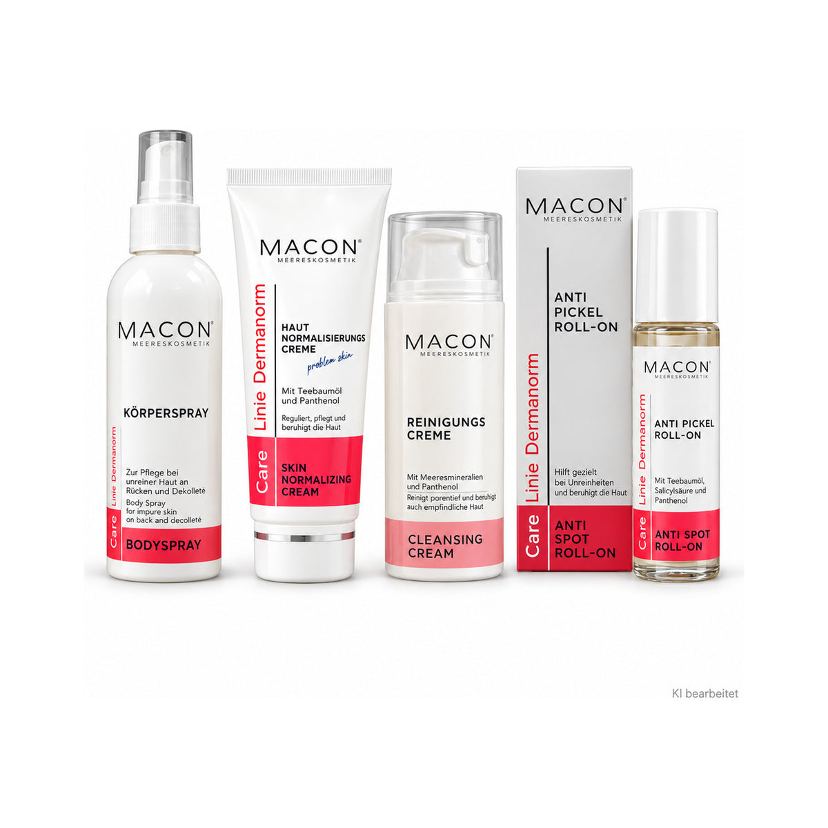 MACON Dermanorm Klärendes Balance-Set auf weißem Hintergrund – vollständige Produktansicht
