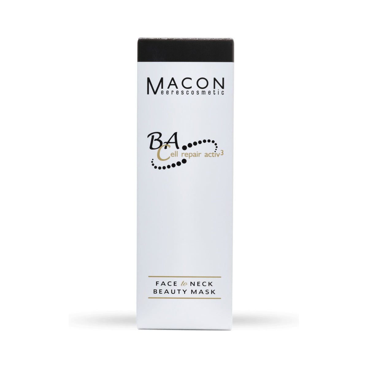 Macon BA Cell Repair activ³ Face to Neck Beauty Mask auf weißem Hintergrund – vollständige Produktansicht