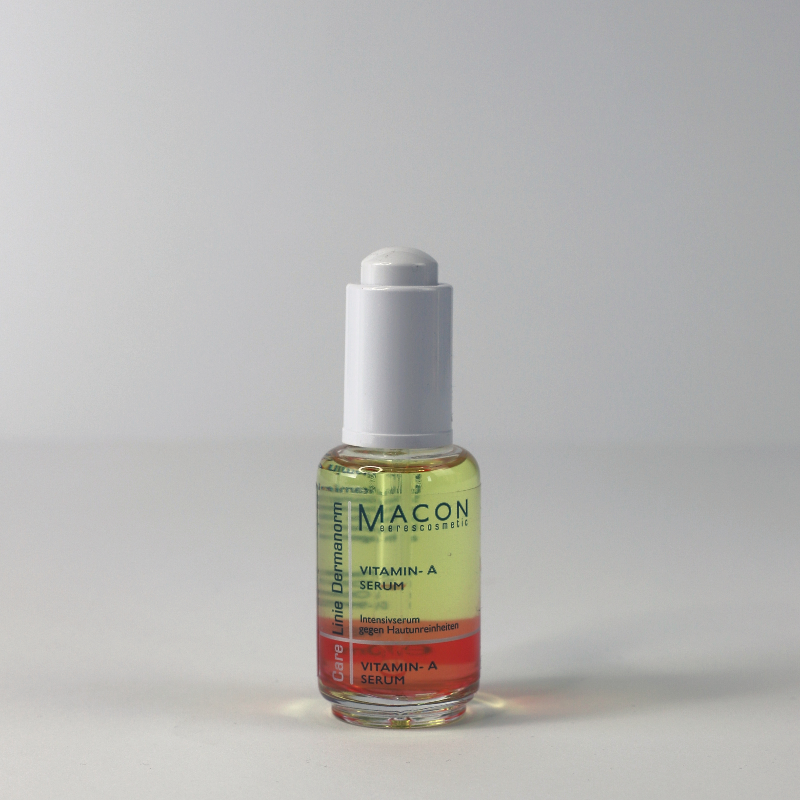 Macon Dermanorm Vitamin A Konzentrat - Ansicht der Flasche, konzentrierte Behandlung für unreine Haut, 15 ml