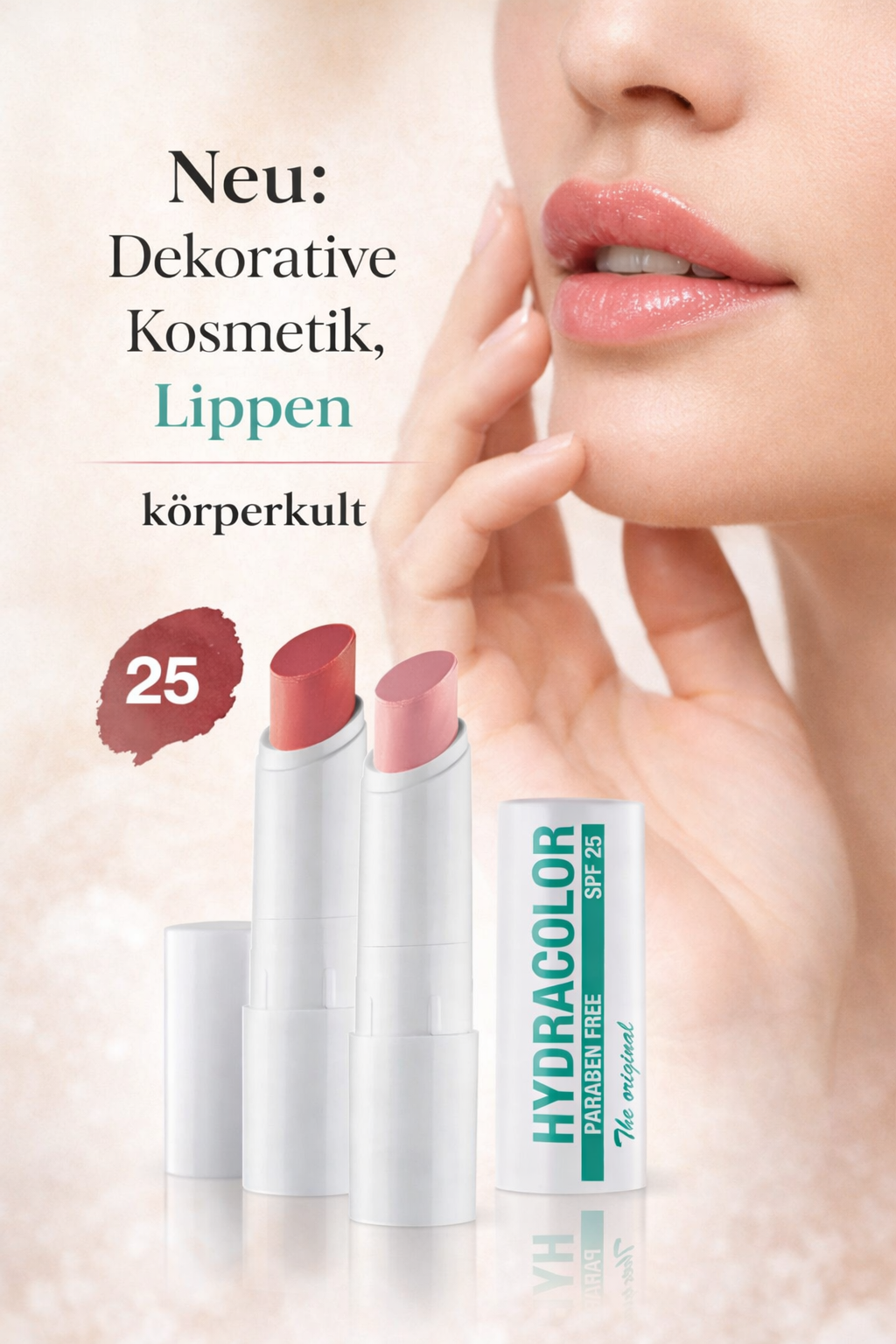 Hydracolor Lippenpflegestifte in verschiedenen Farbtönen