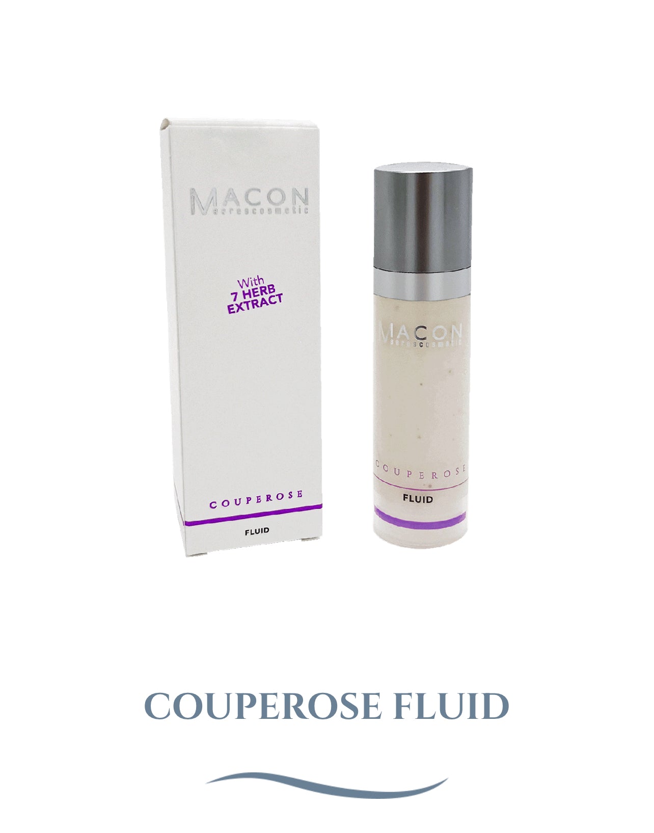 Bild einer Flasche Macon Couperose Fluid mit Verpackung.
