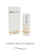 Macon Cold Care Augenpflege von Macon Meerescosmetic - Detailaufnahme der Verpackung und Flasche