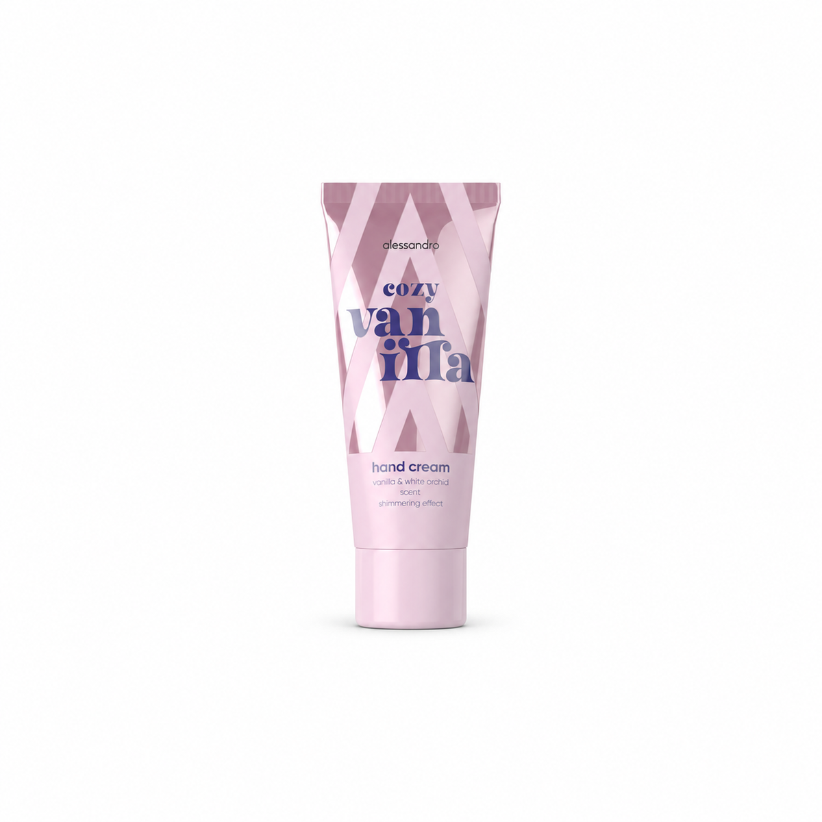 Alessandro Cozy Vanilla Hand Cream 20 ml auf weißem Hintergrund