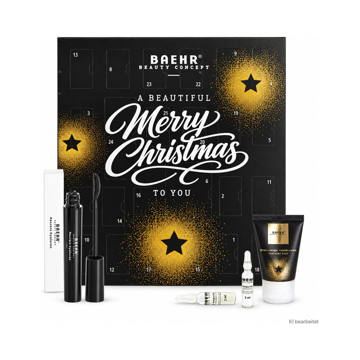 BAEHR Beauty Adventskalender 2026 – 24 Beauty-Überraschungen auf weißem Hintergrund – vollständige Produktansicht
