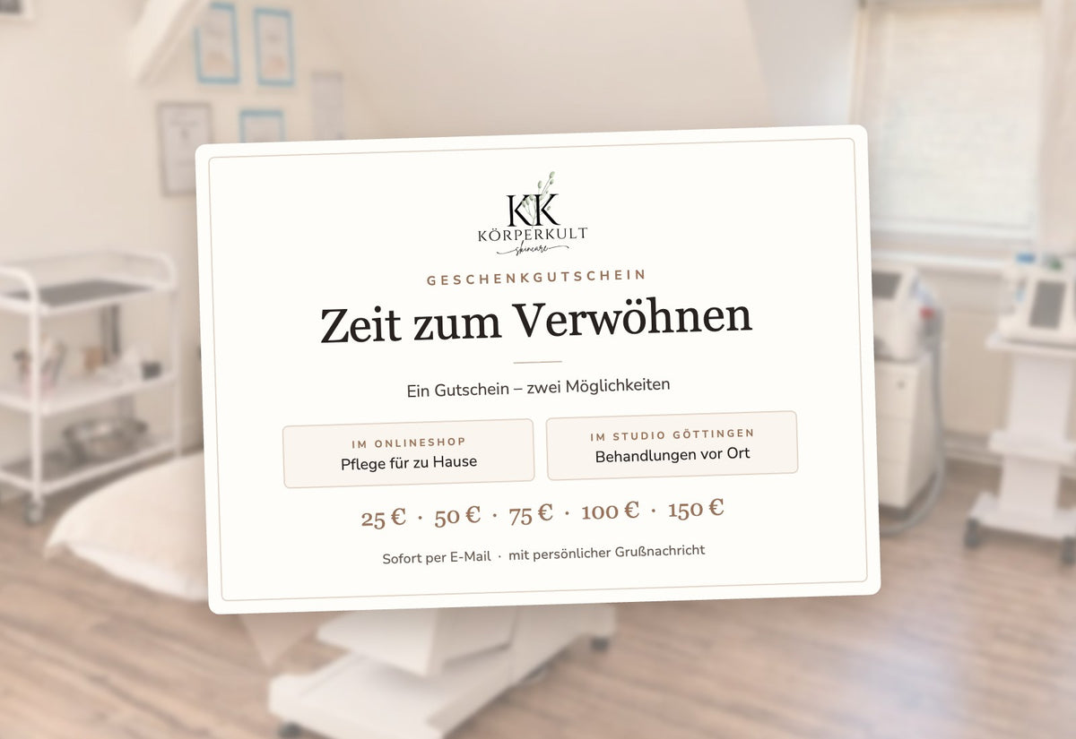 Körperkult Geschenkgutschein – einlösbar im Onlineshop und im Kosmetikstudio Göttingen