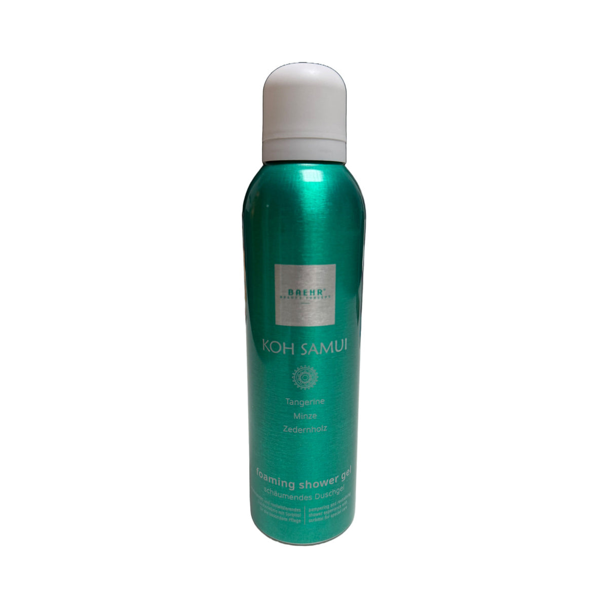 Koh Samui Foaming Shower Gel von BAEHR – Luxuriöser Duschschaum mit exotischem Duft auf weißem Hintergrund – vollständige Produktansicht