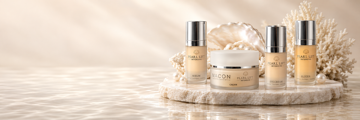MACON Pearl Lift Intensive Pflegeserie mit Serum, Elixier, Creme und Augencreme