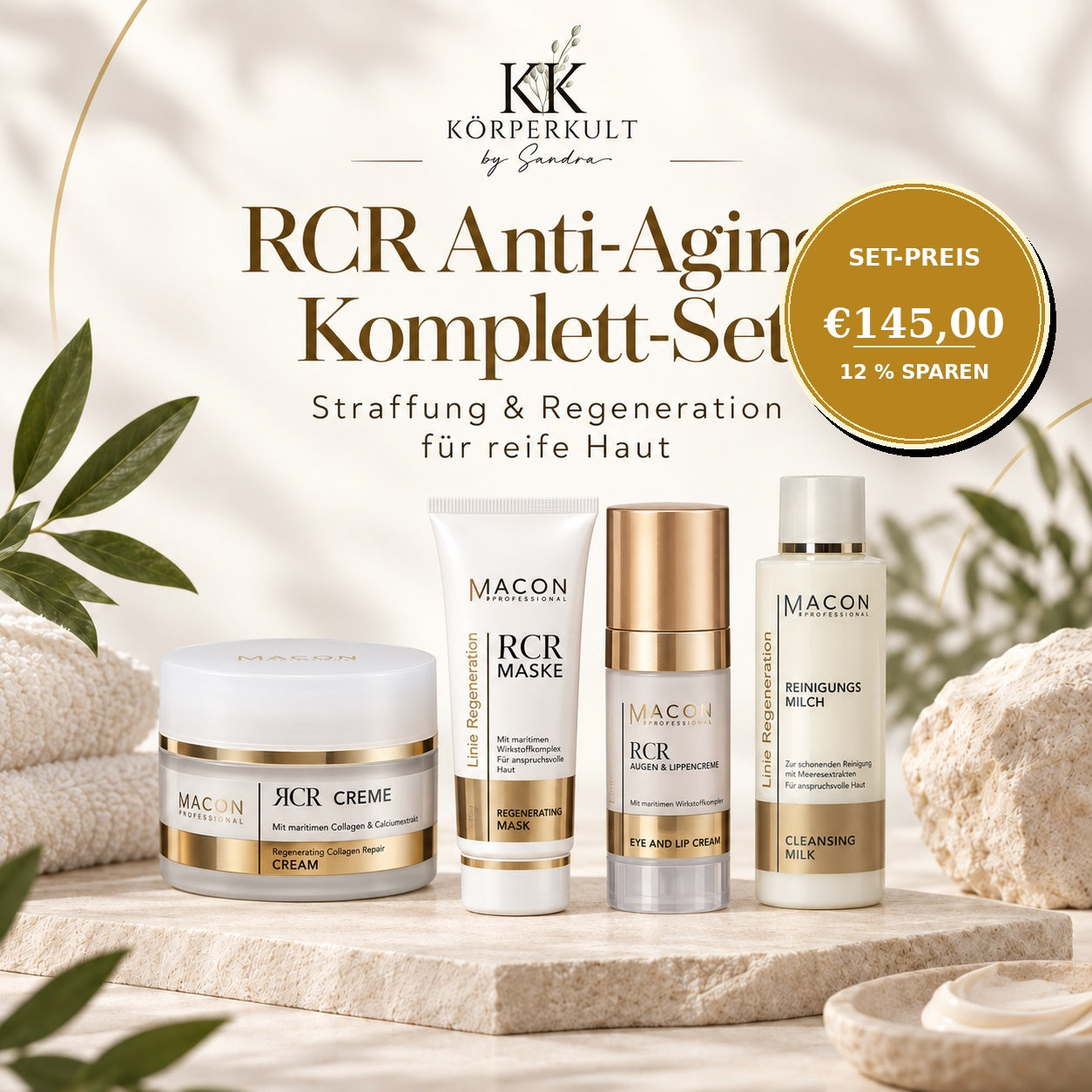 MACON RCR Anti-Aging Komplett-Set – 4 Originalprodukte, Setpreis 145 Euro