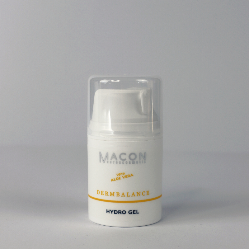 Macon Derm Balance Aloe Vera Feuchtigkeitsgel - Ansicht des Pumpspenders, feuchtigkeitsspendende Pflege