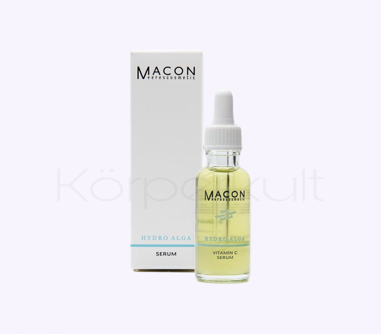 Macon Meerescosmetic Hydro Alga Vitamin C Serum Verpackung und Flasche zusammen
